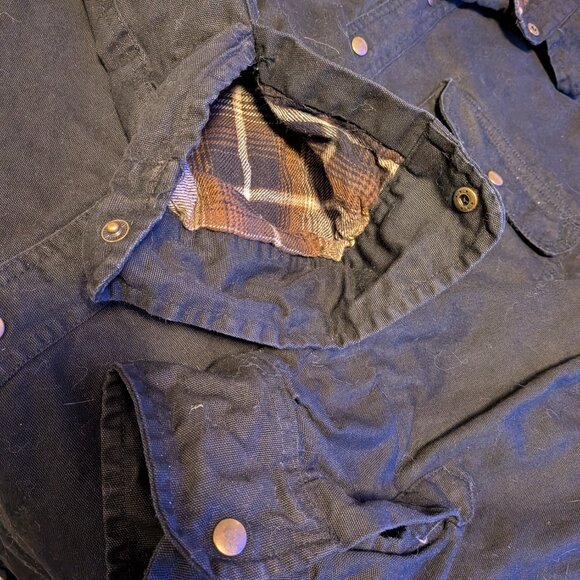 River's End Men's Flannel-Lined Canvas Snap-Front Shirt - Black - Large - Picture 3 of 6